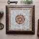 Old Italian Ceramic Trivet and Wooden Frame