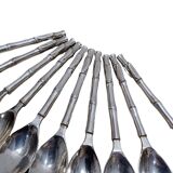 Vintage Silver Plated Bamboo Motif Teaspoons, from the 80s