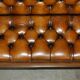 Pair of Victorian Chesterfield pub benches in leather.
