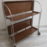 Vintage coffee table, bar, folding side table on wheels