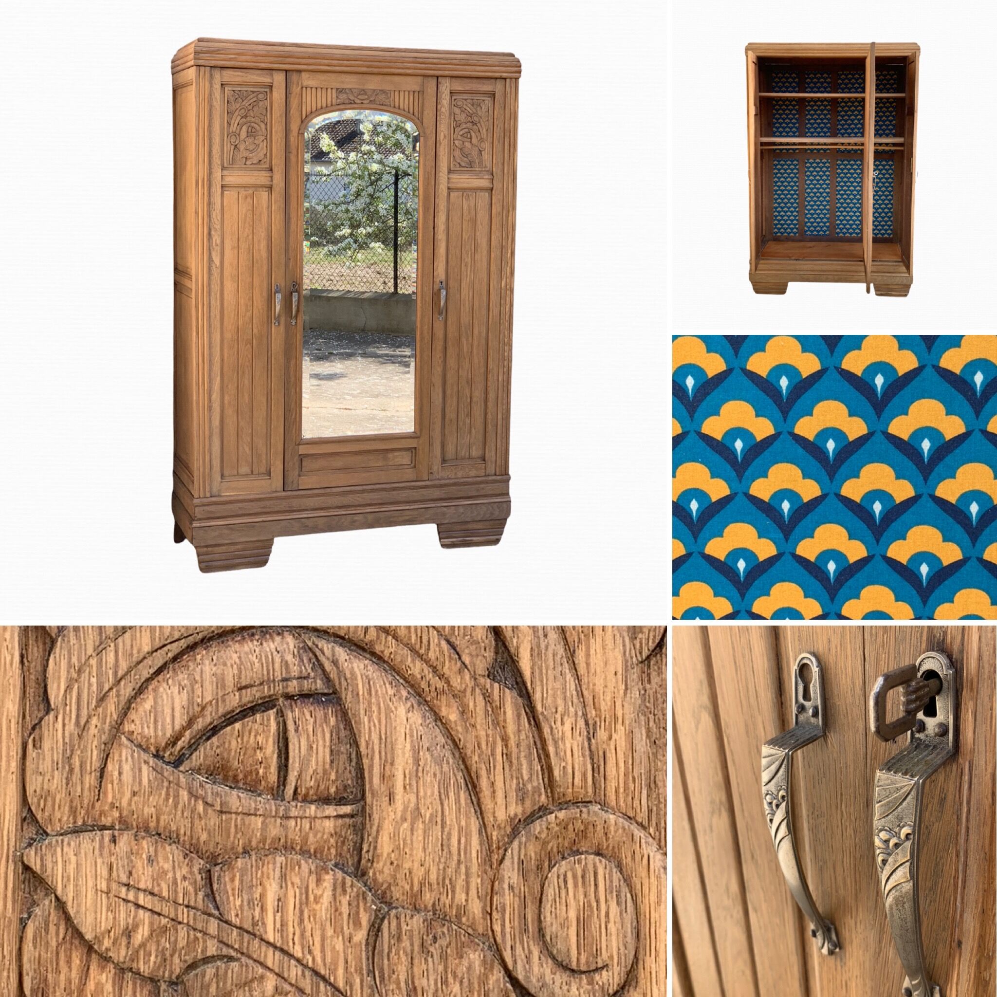 Parisian wardrobe raw wood 1920