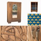 Parisian wardrobe raw wood 1920