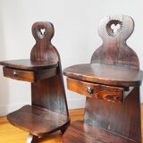 Paire de tables de chevet brutaliste 1960