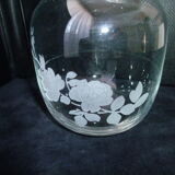 Glass night maid hand-engraved floral decoration