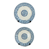 Antique dinner plates - Gien circa 1890 - Rouen blue garland pattern