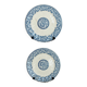 Antique dinner plates - Gien circa 1890 - Rouen blue garland pattern