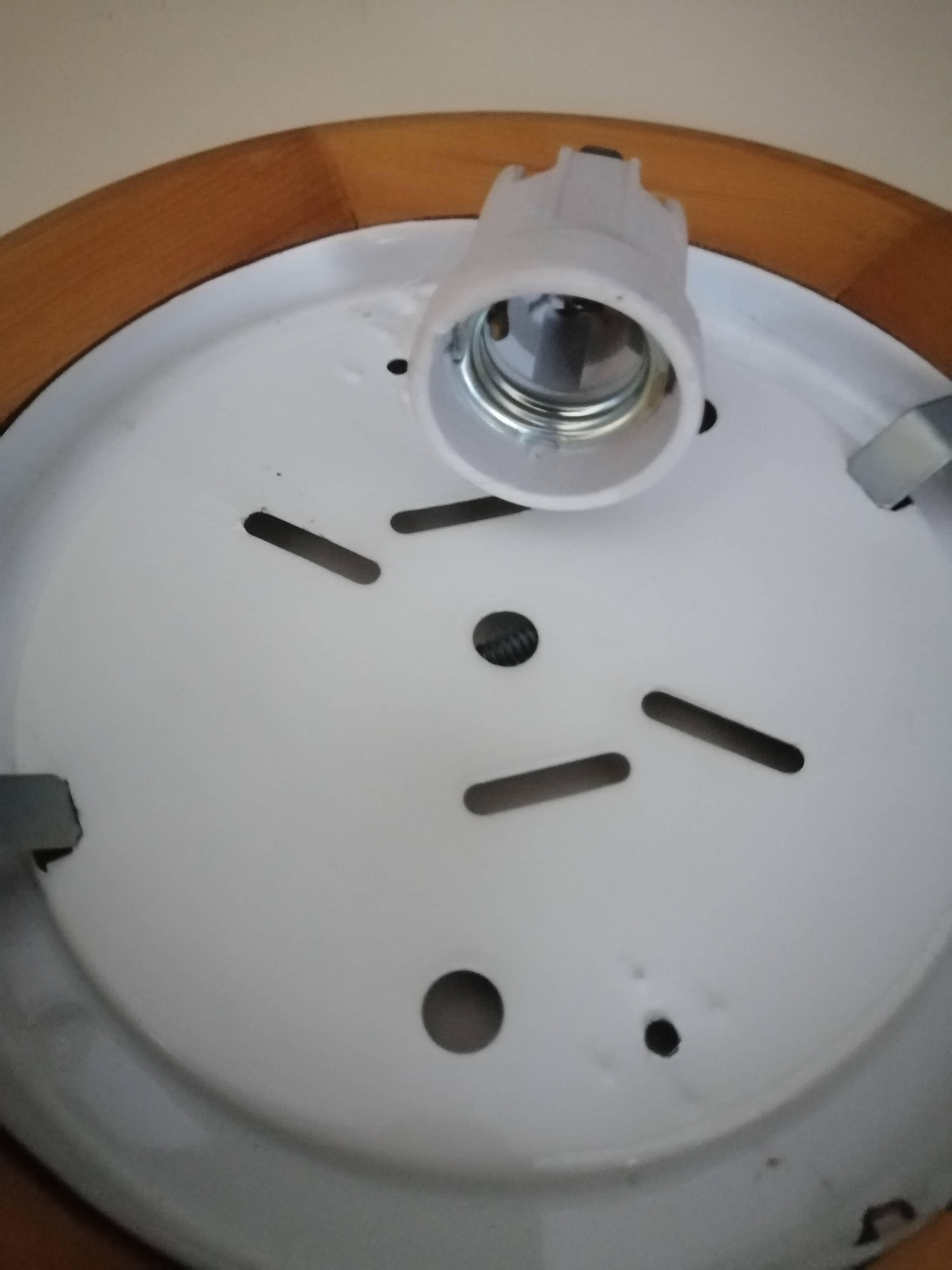 Plafonnier applique en bois et opaline