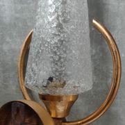 Paire appliques verre et métal doré