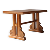 Table basse Art Déco en chêne années 1940