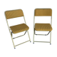 Vintage lafuma folding chair with striped gold fabric