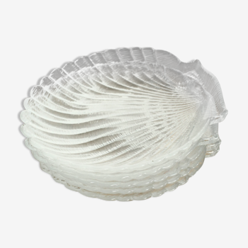 Lot d'assiettes coquille st jacques en verre