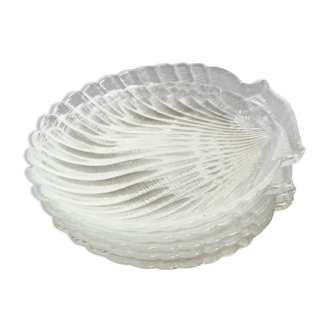 Lot d'assiettes coquille st jacques en verre