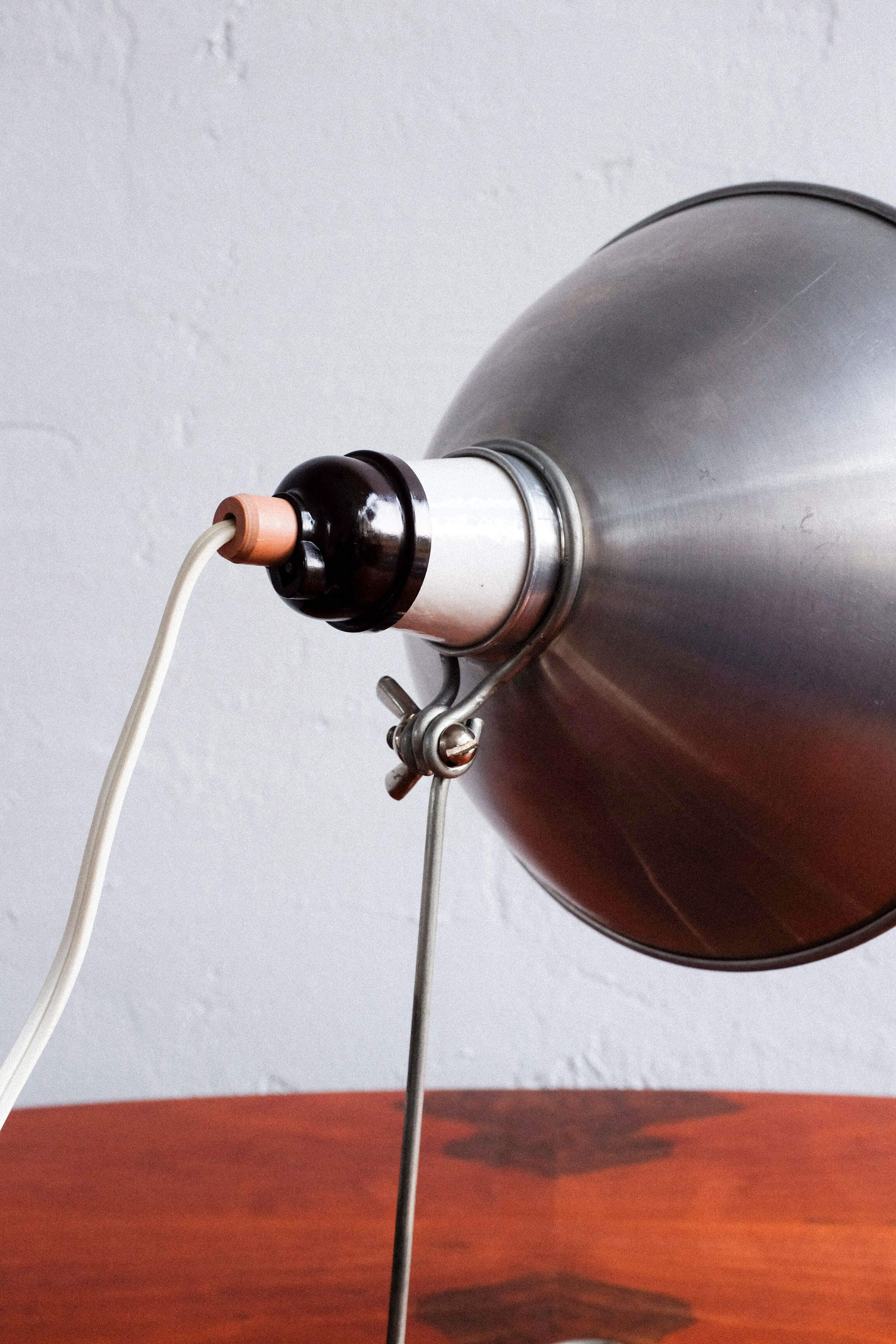 Industrial czechoslovak metal table lamp, 1960s