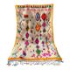 Berber carpet azimuth colored white with multicolored and fluorescent patterns
