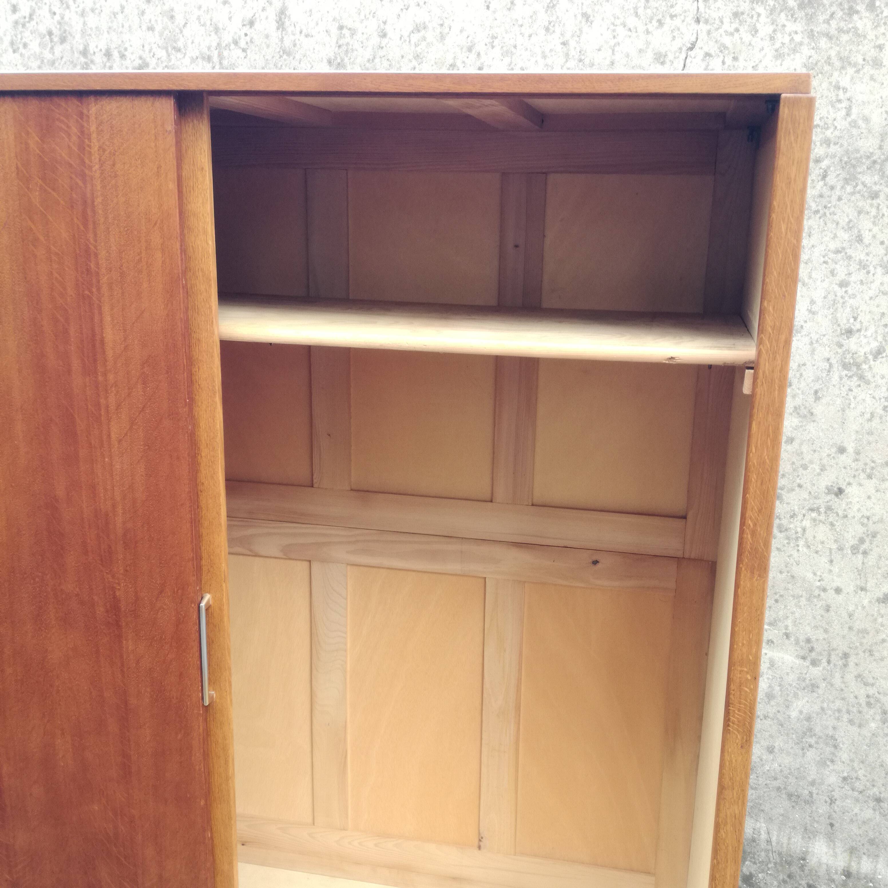 Scandinavian wardrobe 1960 with sliding doors - 160x185