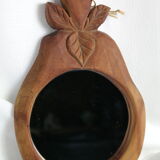 Vintage mahogany wood mirror handmade pear shape
