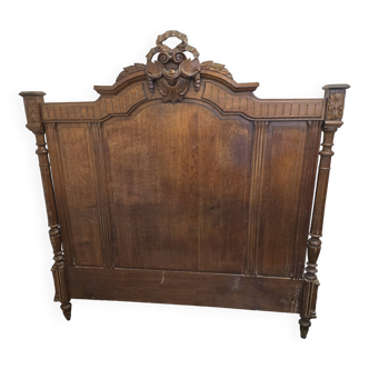 Antique oak headboard