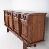 Large brutalist Aranjou sideboard in elm, 1960s