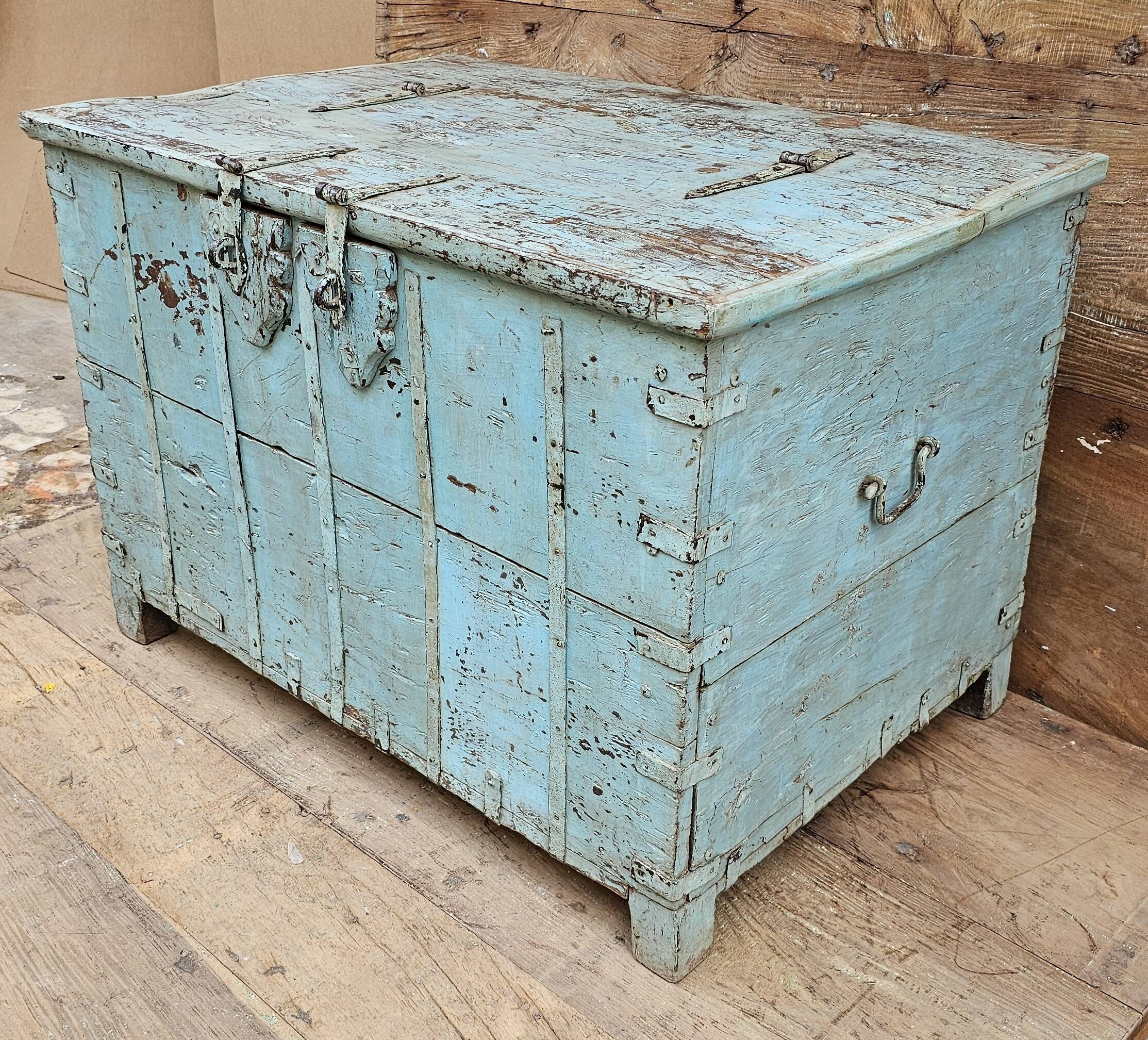 Antique Burmese teak dowry chest