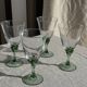 Set of 4 vintage green stemmed glasses H16