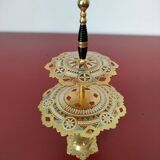 12 aperitif spades in the shape of swords on tray by Toledo Spain 70's