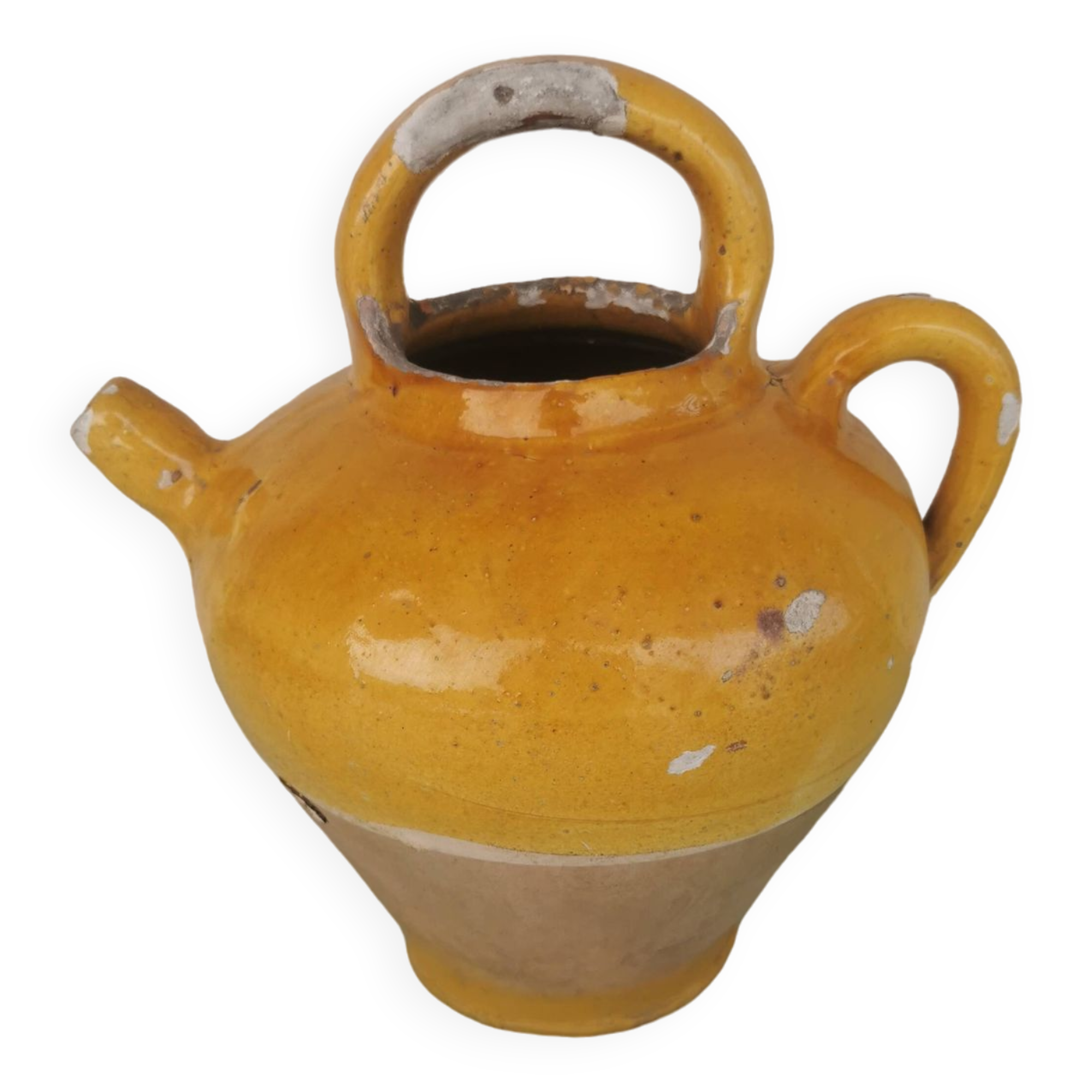 Yellow stoneware jug