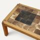 Coffee table by Pierre Chapo in solid elm and ceramic – circa 1960