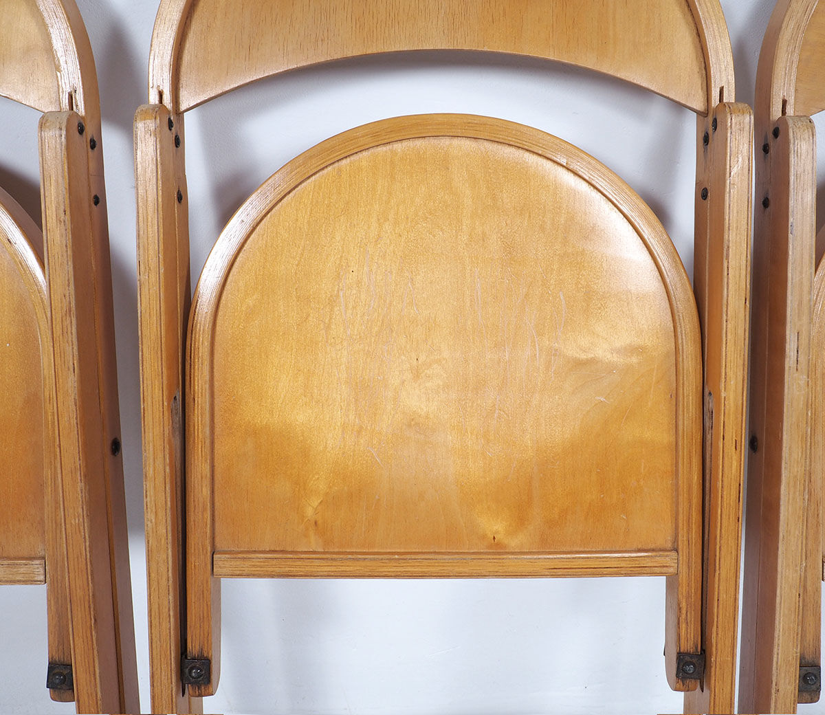 4 chaises pliantes vintage en bois d’OTK, années 1950