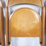 4 chaises pliantes vintage en bois d’OTK, années 1950
