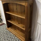 Bibus in solid pine, bookcase in pitch pine, 20th century manufacturing