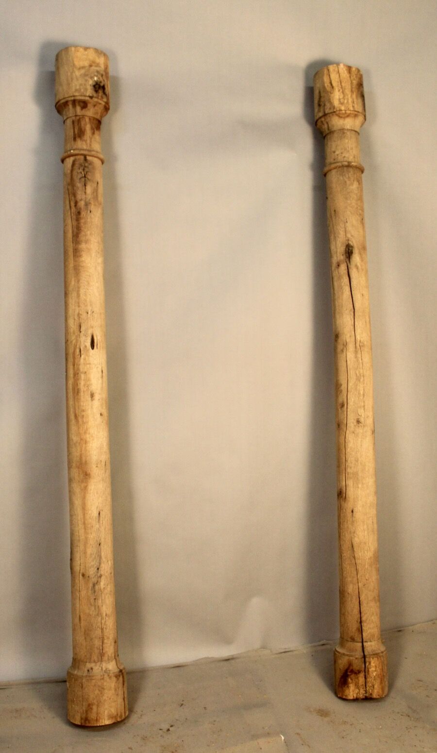 Pair of oak columns