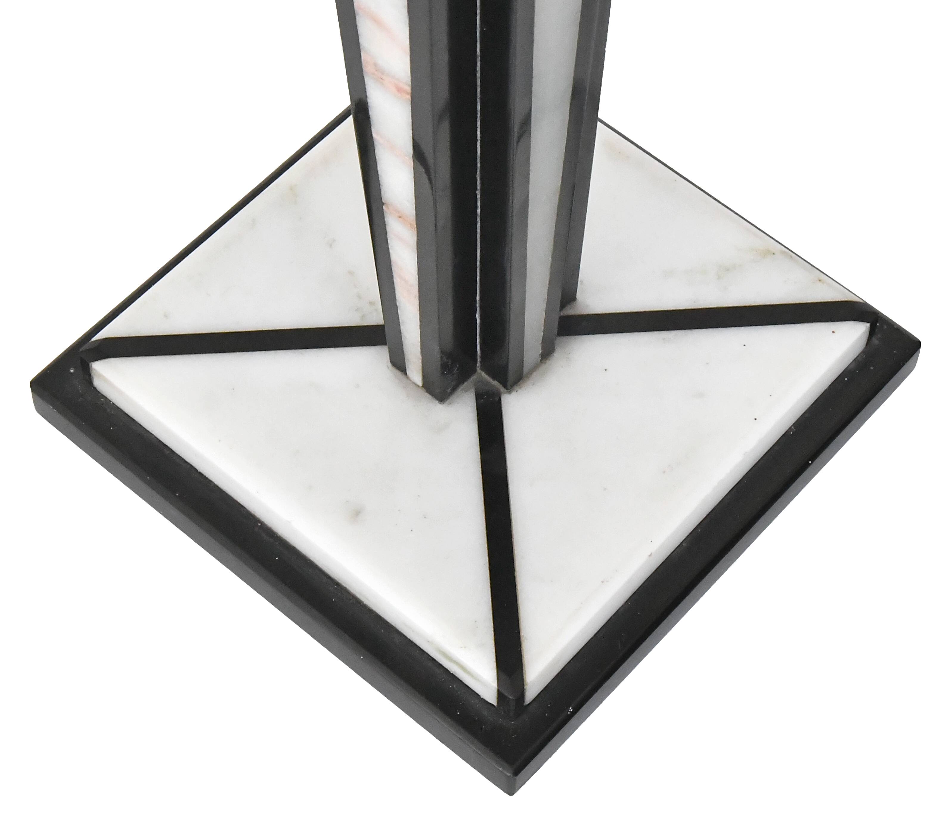 Black and white marble column