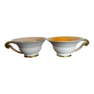 2 tasses à café, thé en porcelaine