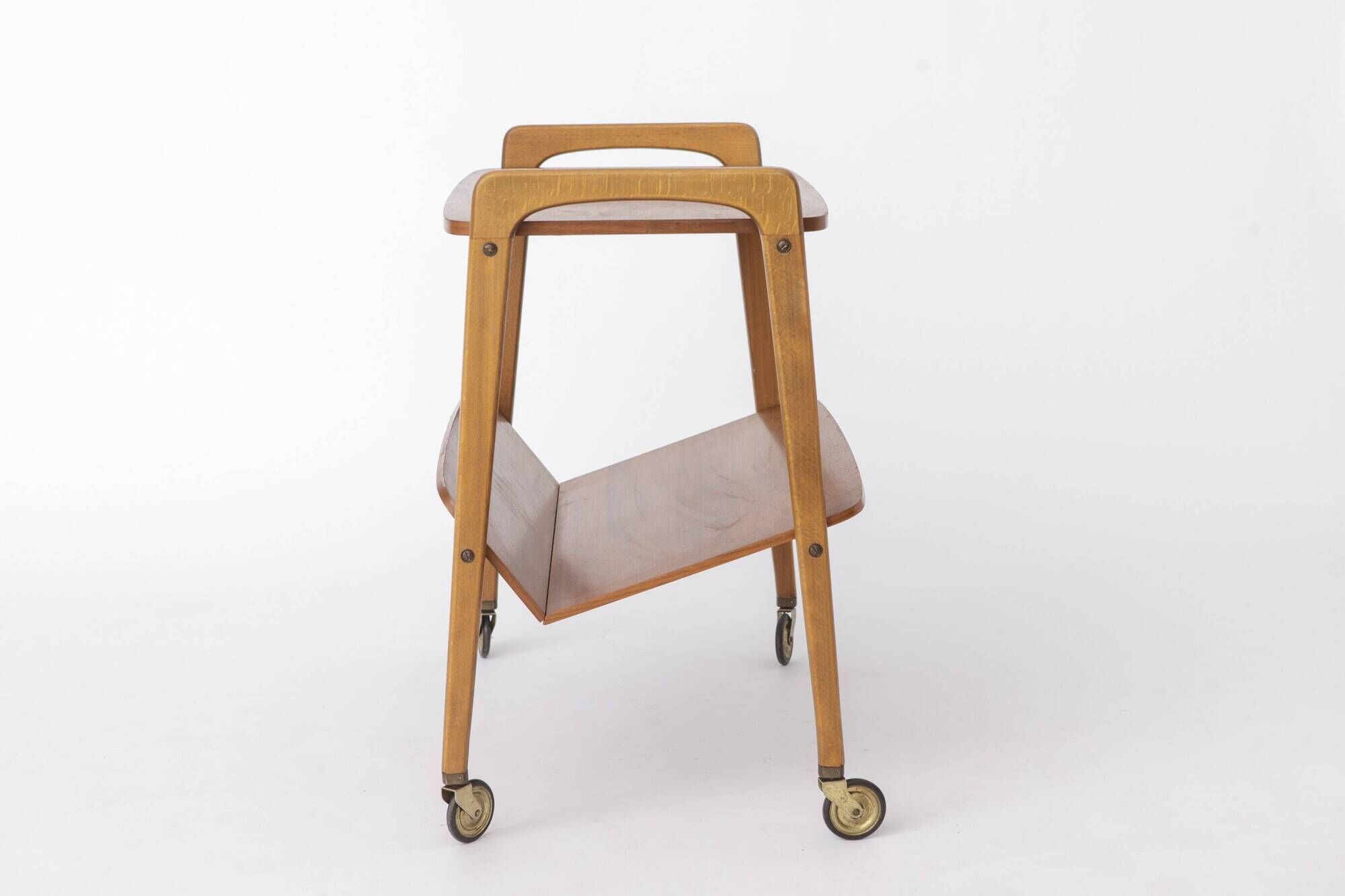 Vintage Bar Cart on Wheels, Mid Century Modern Trolley Table, 1960s Germany