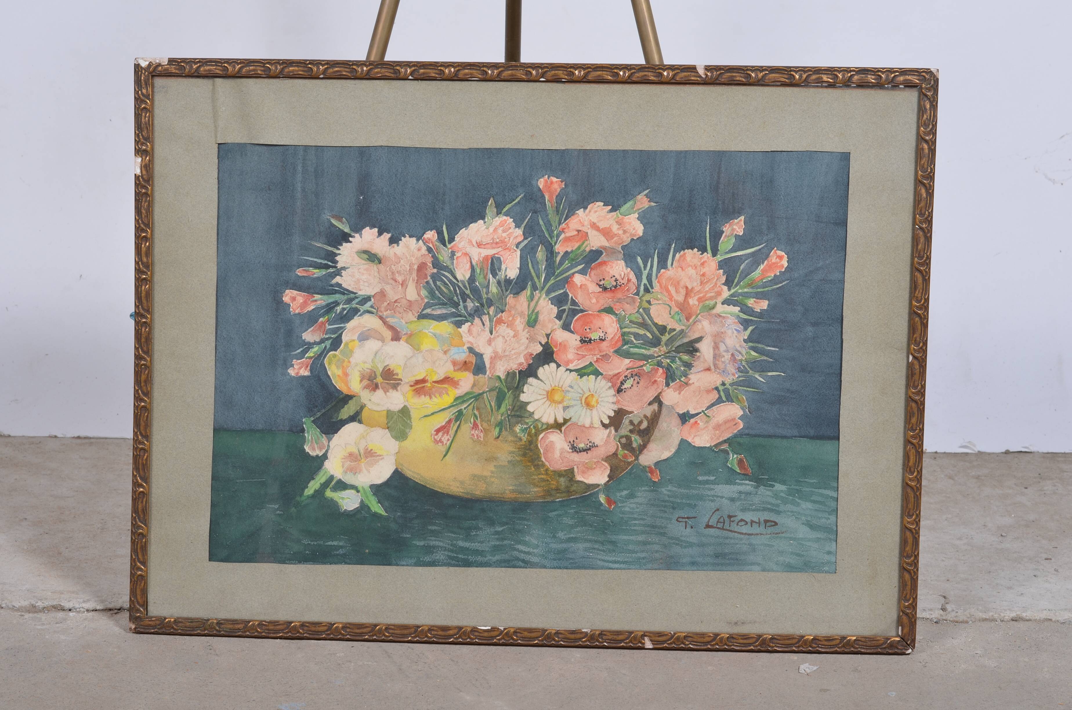 Tableau Ancien Aquarelle Originale, Pont D'Arundel Sussex, Signé F L Fuller, XIXème