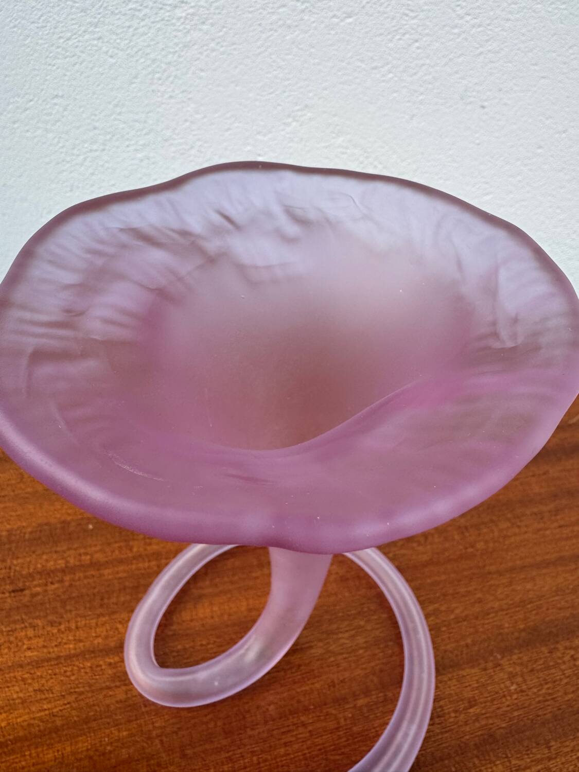 Old blown glass cornucopia vase