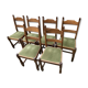 Series of 6 wooden chairs from the 1940s