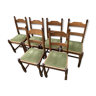 Series of 6 wooden chairs from the 1940s