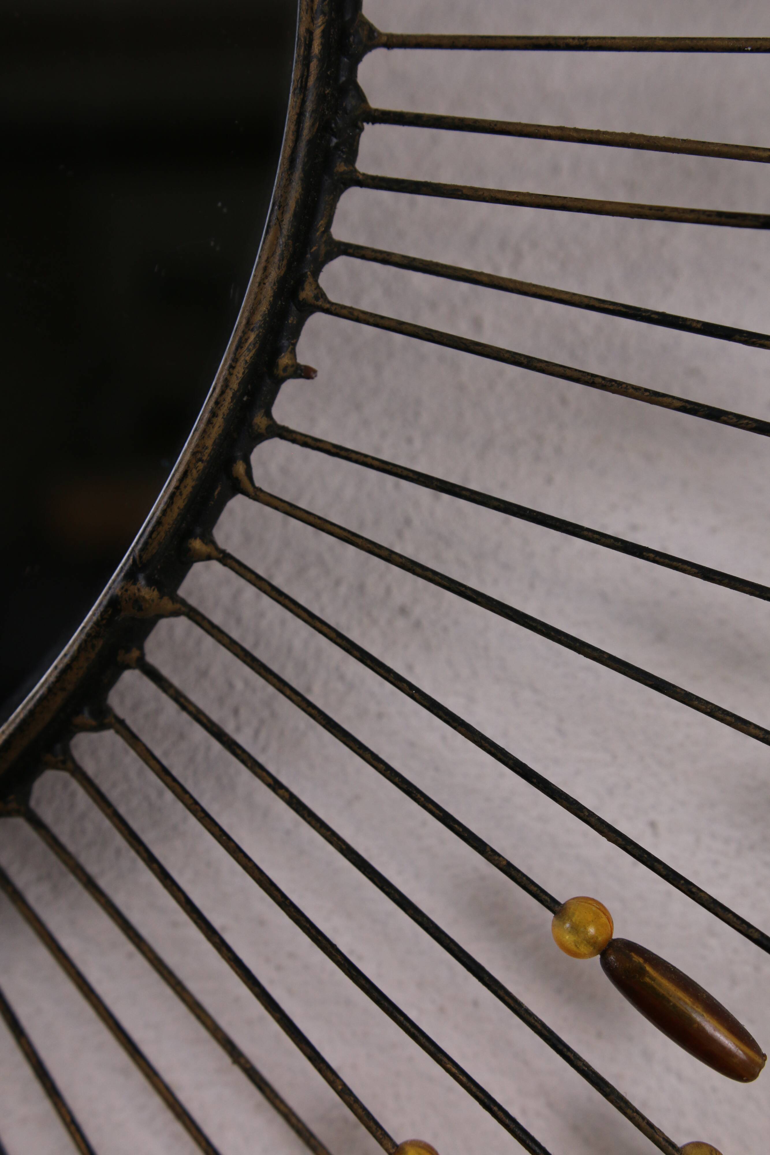 Vintage metal sun mirror, 1970s-1980s