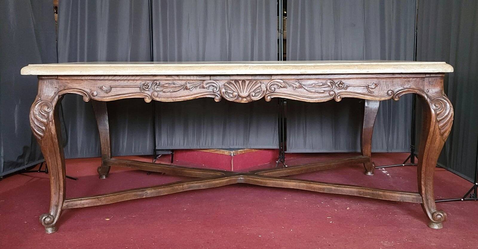 Important Louis XV style stone table or game table