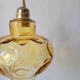 Amber faceted glass pendant light