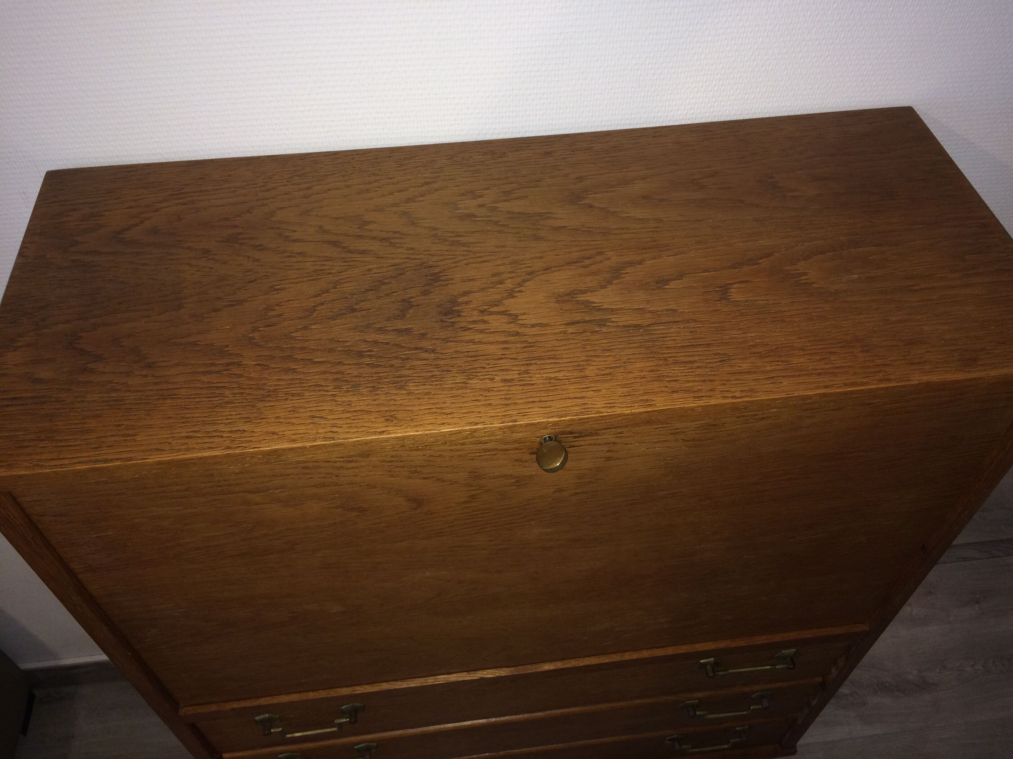 Secrétaire bureau vintage  4 pieds compas années 50