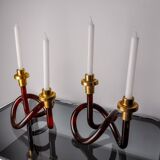 Pair of pretzel candlesticks by Dorothy Thorpe in lucite, 1970