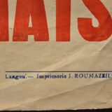 "Rugby Match" poster - City of Langon - 1930s