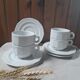 4 tasses & sous-tasses bistrot de Pillivuyt, vintage 70's