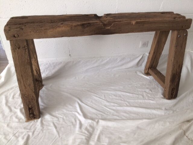 Workbench out of his barn wood