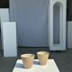 Set of 2 cups / mug Indonesian ceramic (matte brown)