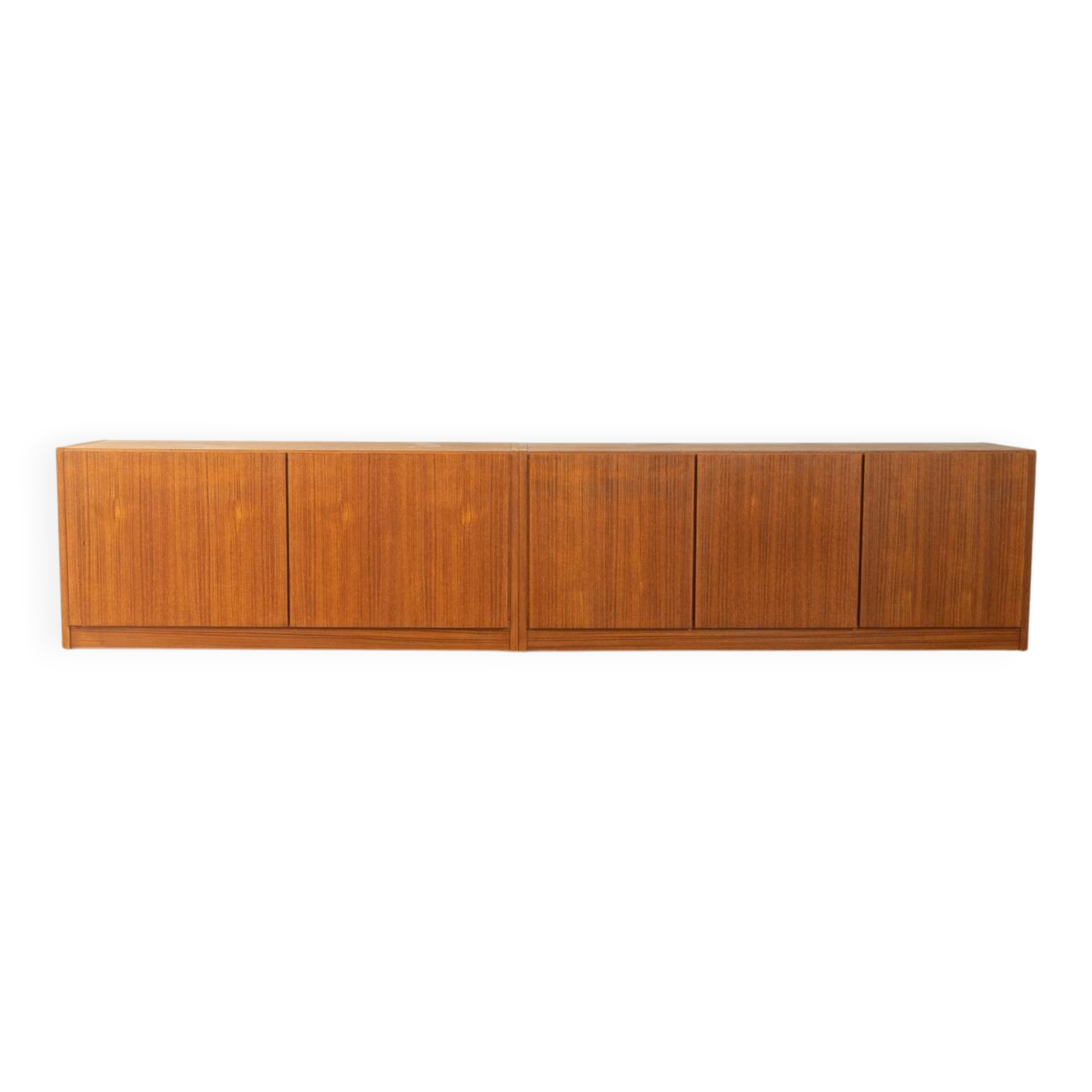 Two-piece hi-fi sideboard from the 1960s, teak veneer