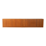 Two-piece hi-fi sideboard from the 1960s, teak veneer