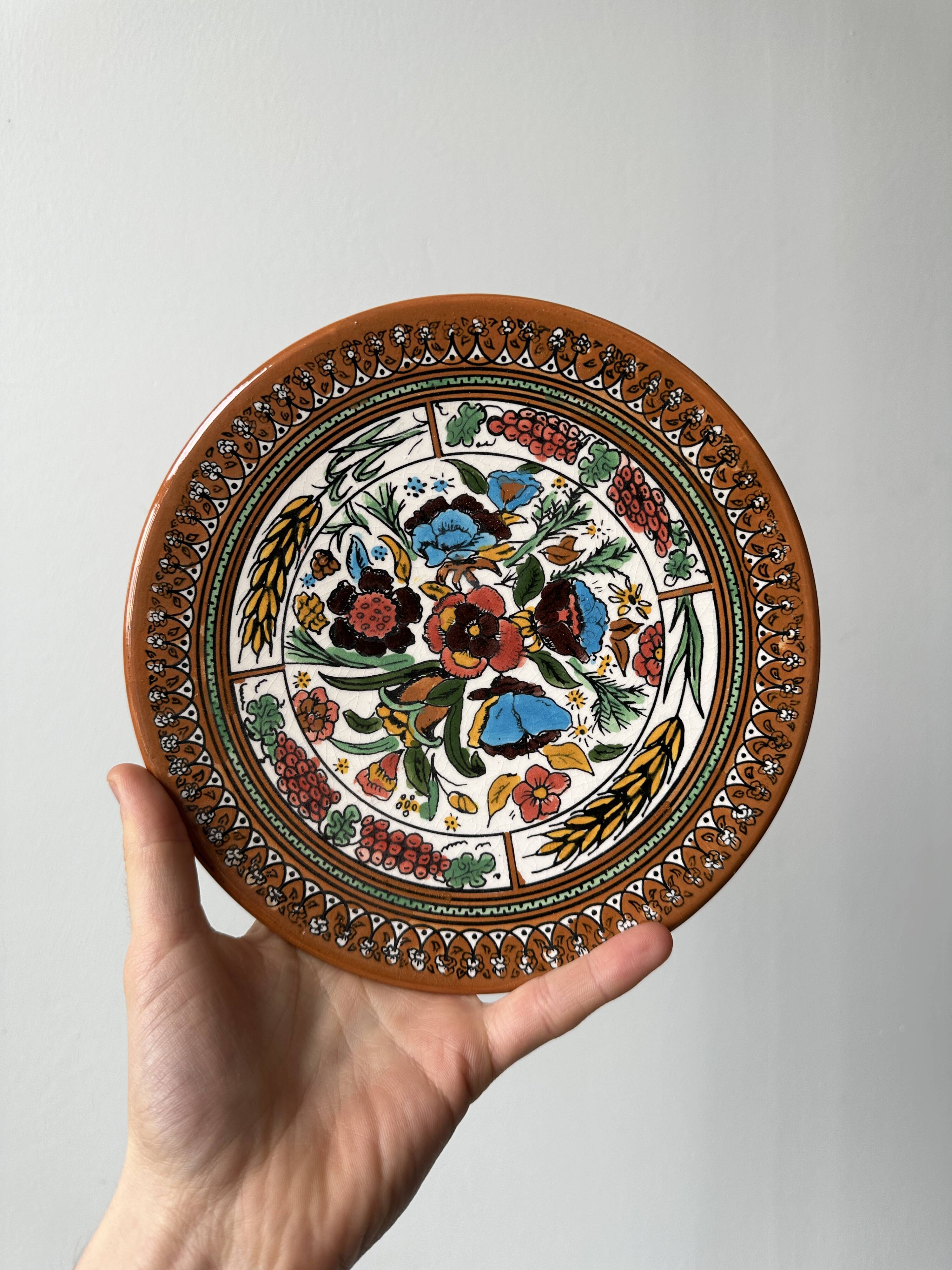 Old hand-painted plate